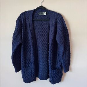 The Irish Store Cable-Knit Merino Wool Boyfriend Cardigan